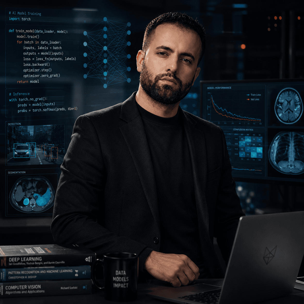 Ghaith Khlifi in an AI engineering workspace